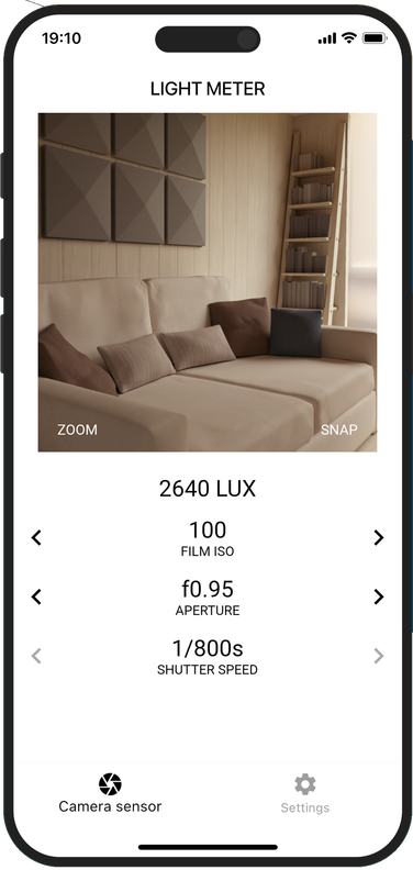 Image showing Light Meter running on iOS